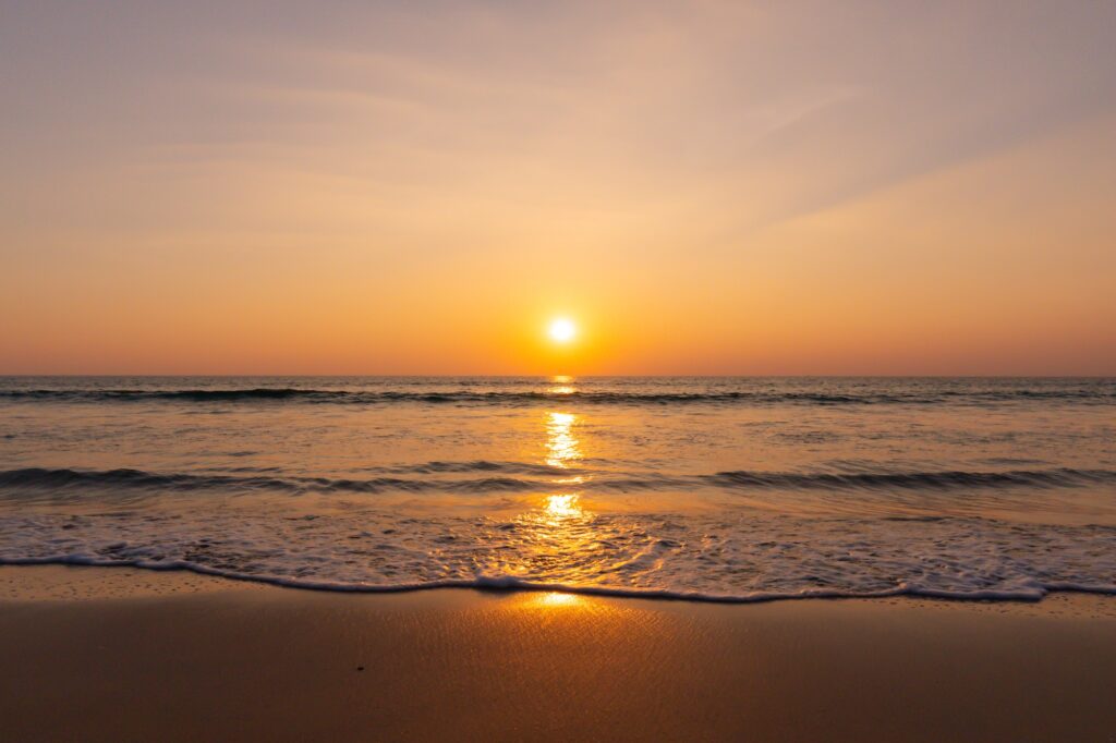 Tropical sea beach sunset